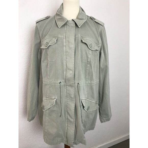 Torrid Anorak Jacket Lace Up Back Twill Utility Green - Picture 2 of 11